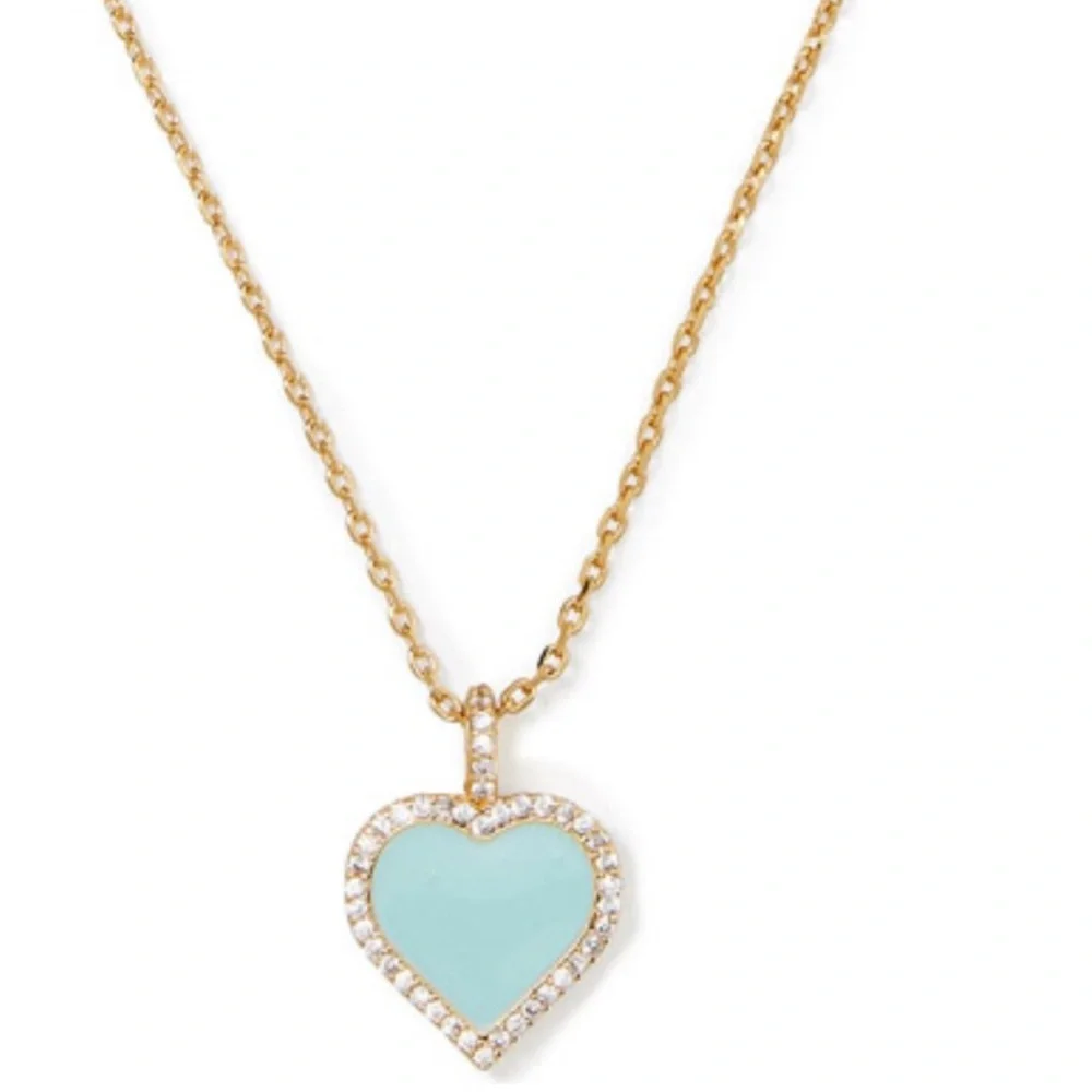 Kate Spade Take Heart Necklace‎ In Tiffany Blue NWT